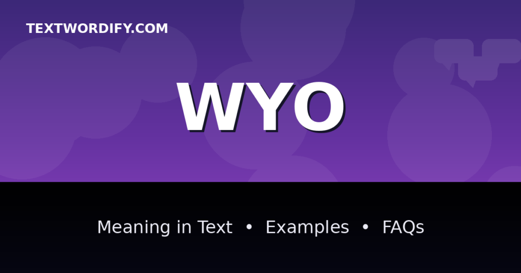 WYO meaning in text - complete guide with examples - TextWordify